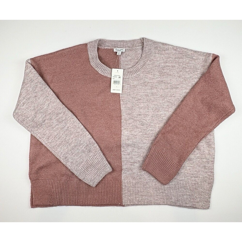 Splendid Sweater Color Block Comfy Hygge Oversized Boxy Women's Size Large NEW